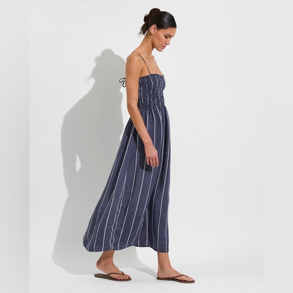 Left on Friday Cabana Maxi Dress in Varsity / Coconut - Size S/M - Picture 3 of 11